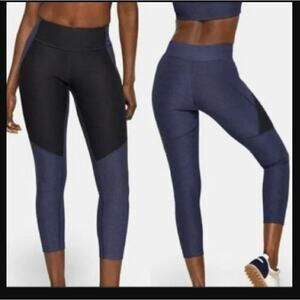 Outdoor Voices Womens Colorblock Athletic Leggings Size Medium Blue Black